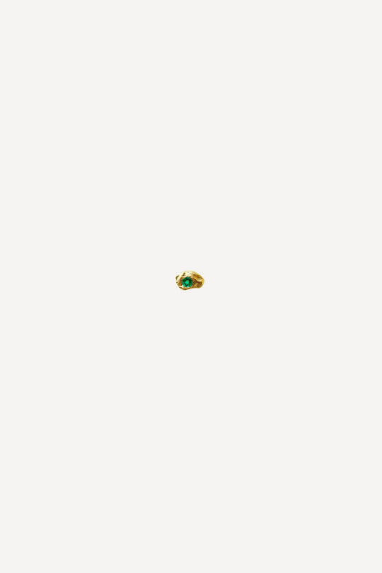 Solitaire Evie 0.02 Emerald Gold Earring [Single]