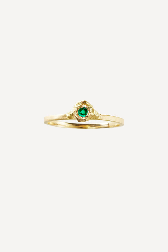Solitaire Evie 0.05 Emerald Gold Ring