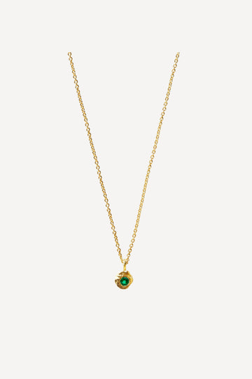 Solitaire Evie 0.05 Emerald Gold Necklace