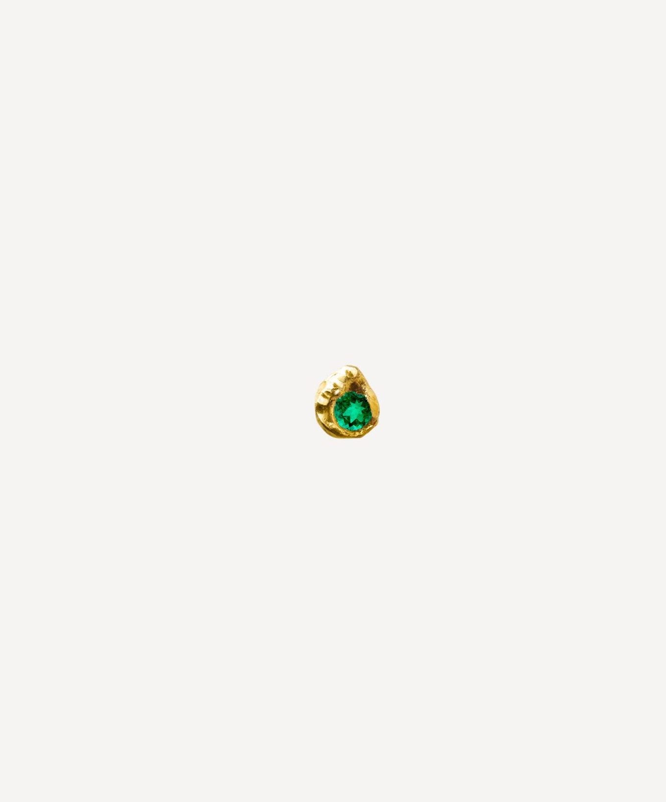 Solitaire Evie 0.10 Emerald Gold Earring [Single]