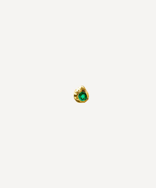 Solitaire Evie 0.10 Emerald Gold Earring [Single]