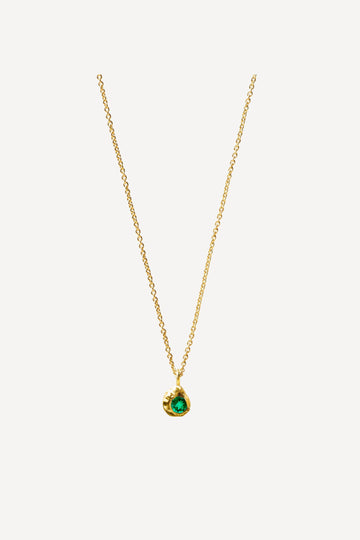 Solitaire Evie 0.10 Emerald Gold Necklace