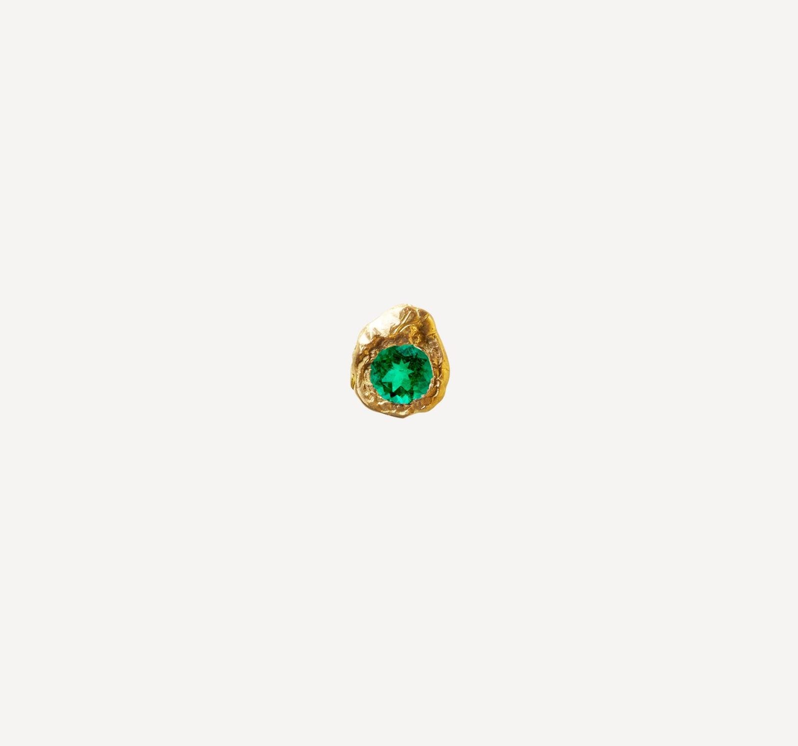 Solitaire Evie 0.50 Emerald Gold Earring [Single]