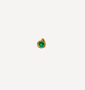 Solitaire Evie 0.20 Emerald Gold Earring [Single]