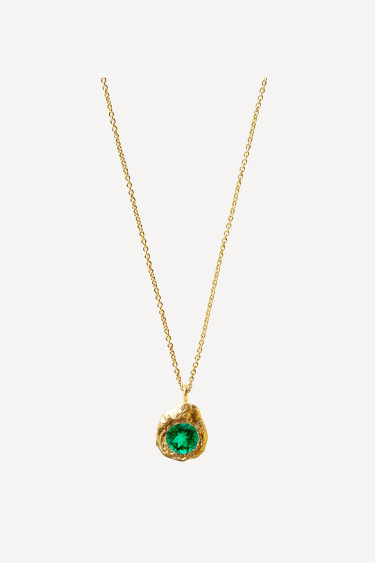 Solitaire Evie 0.50 Emerald Gold Necklace