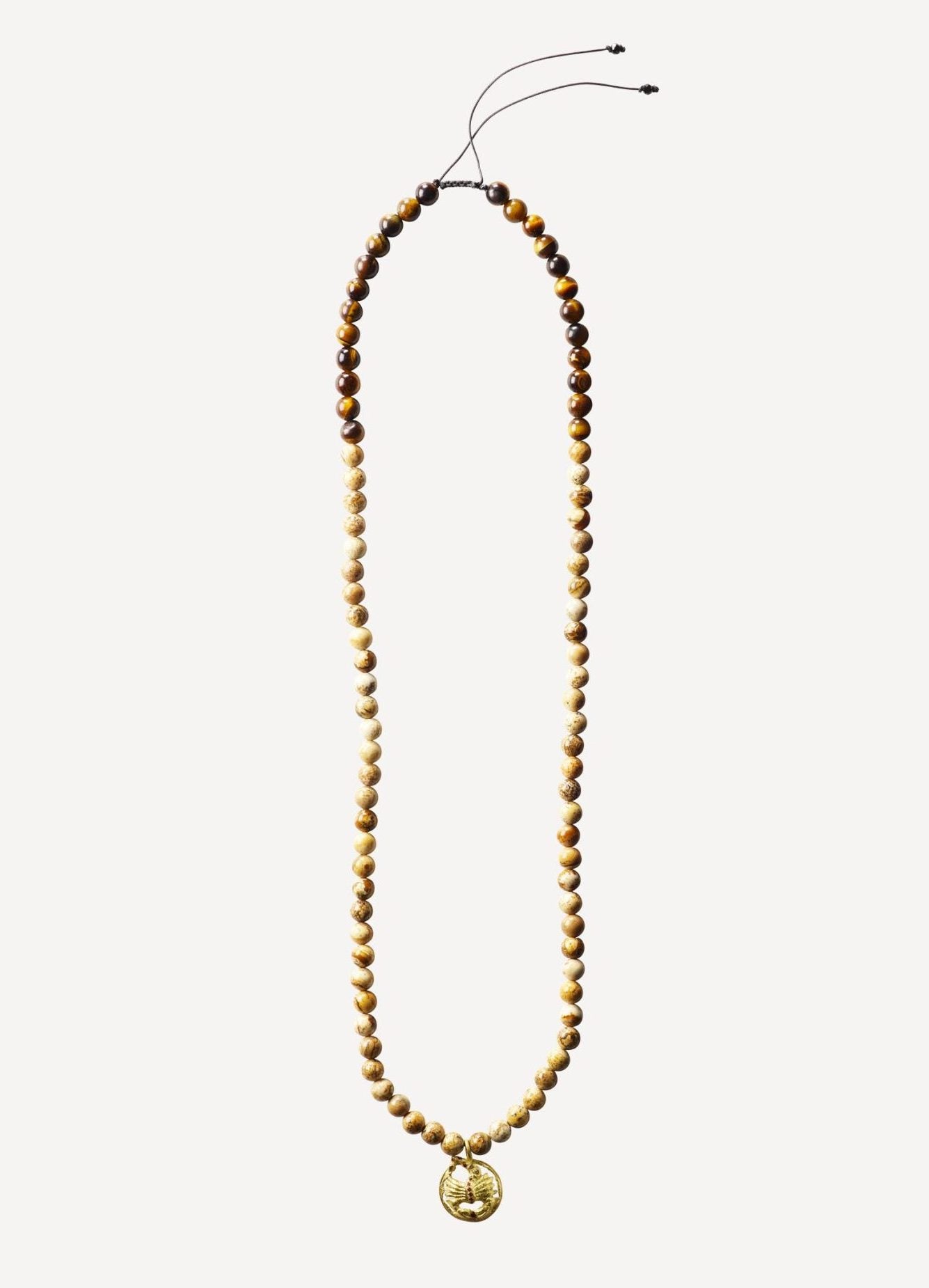 Star Sign Poetry Scorpio Lux Brown Diamond and Brown Jaspis Gold Necklace