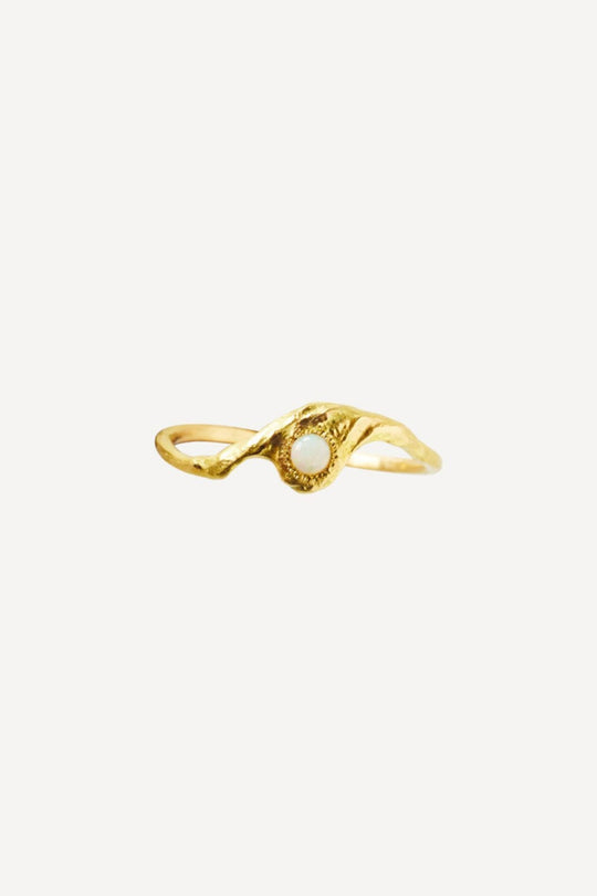 Solitaire Iman Petite 0.05 Opal Gold Ring