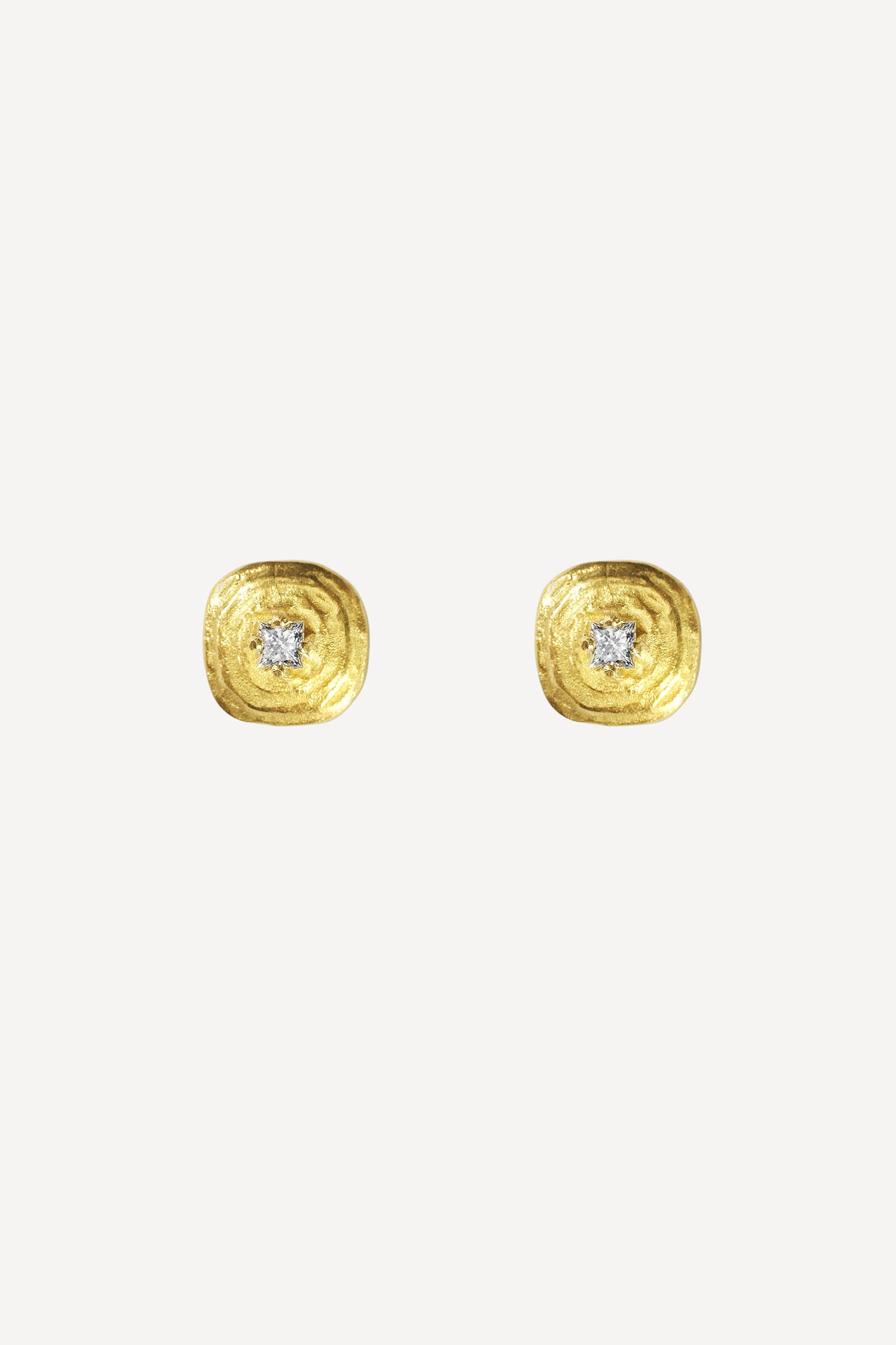 Deco Diamond Pyramid Lux Big 0.10 ct Gold Earrings
