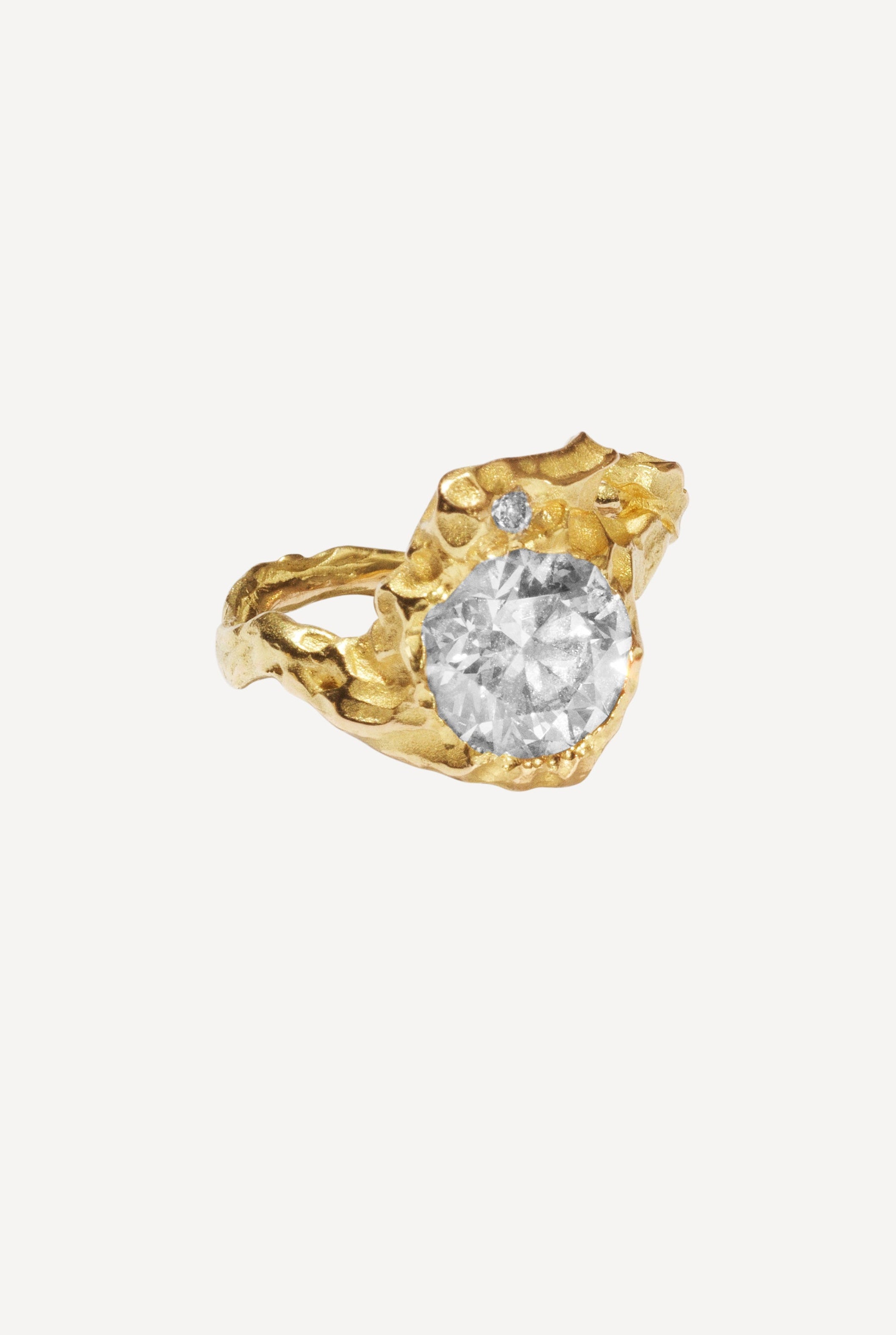 The Sun Big Diamond Gold Ring