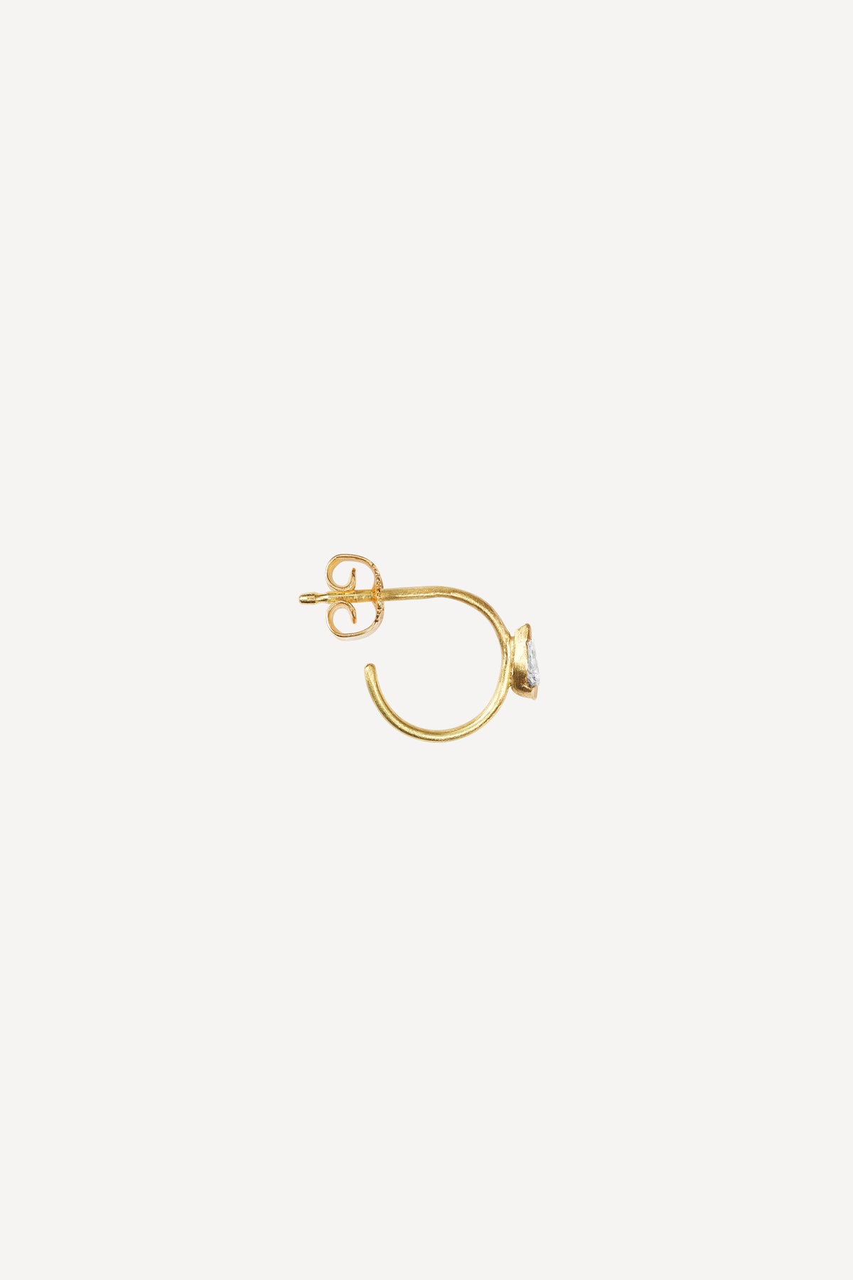 Élise Marquise 0.10 ct Diamond Gold Hoop [Single] by Orit Elhanati - Side View | Elhanati 