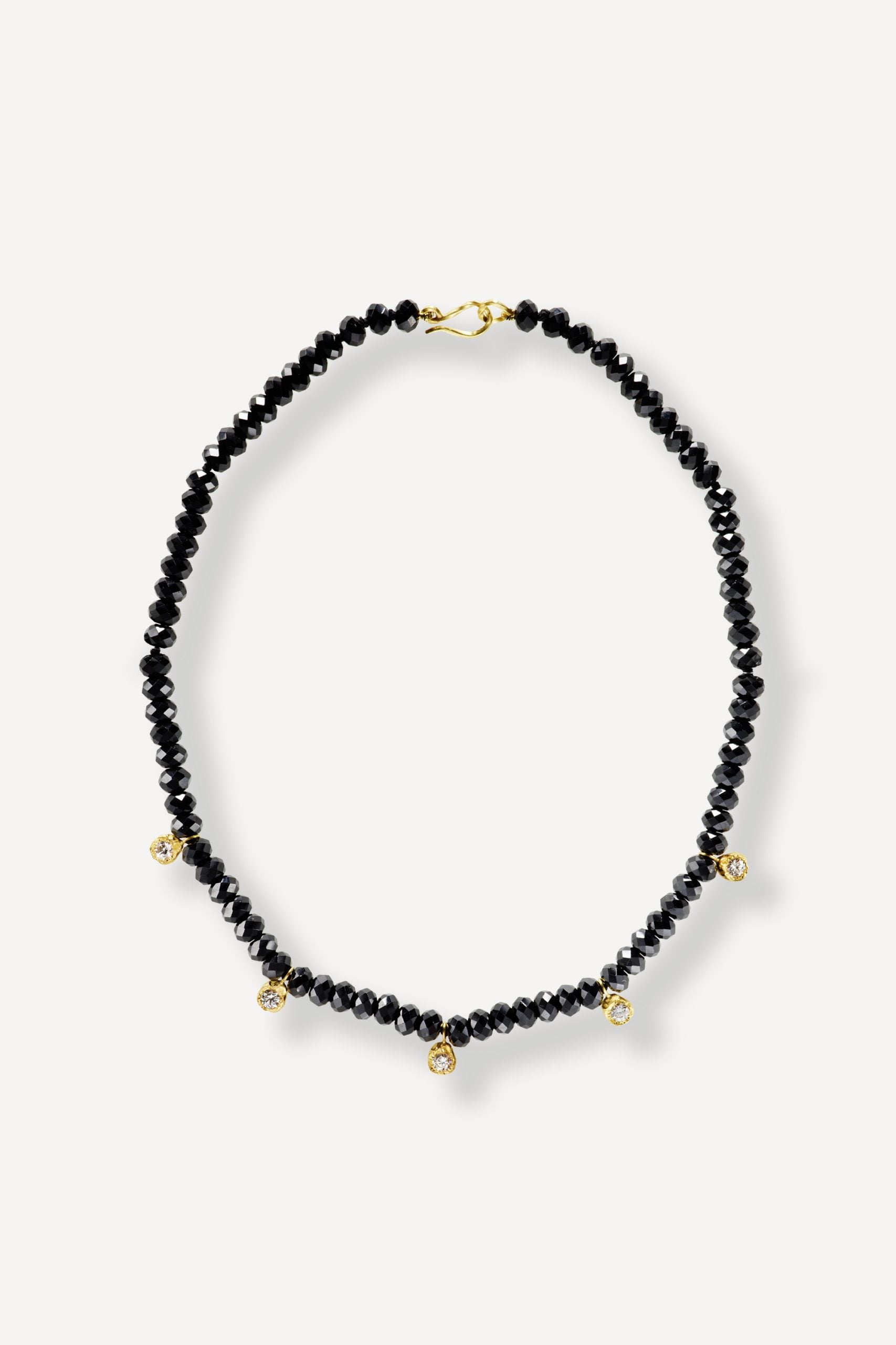 Black Orchid Ramona Five 1 ct Diamond and Onyx Gold Necklace