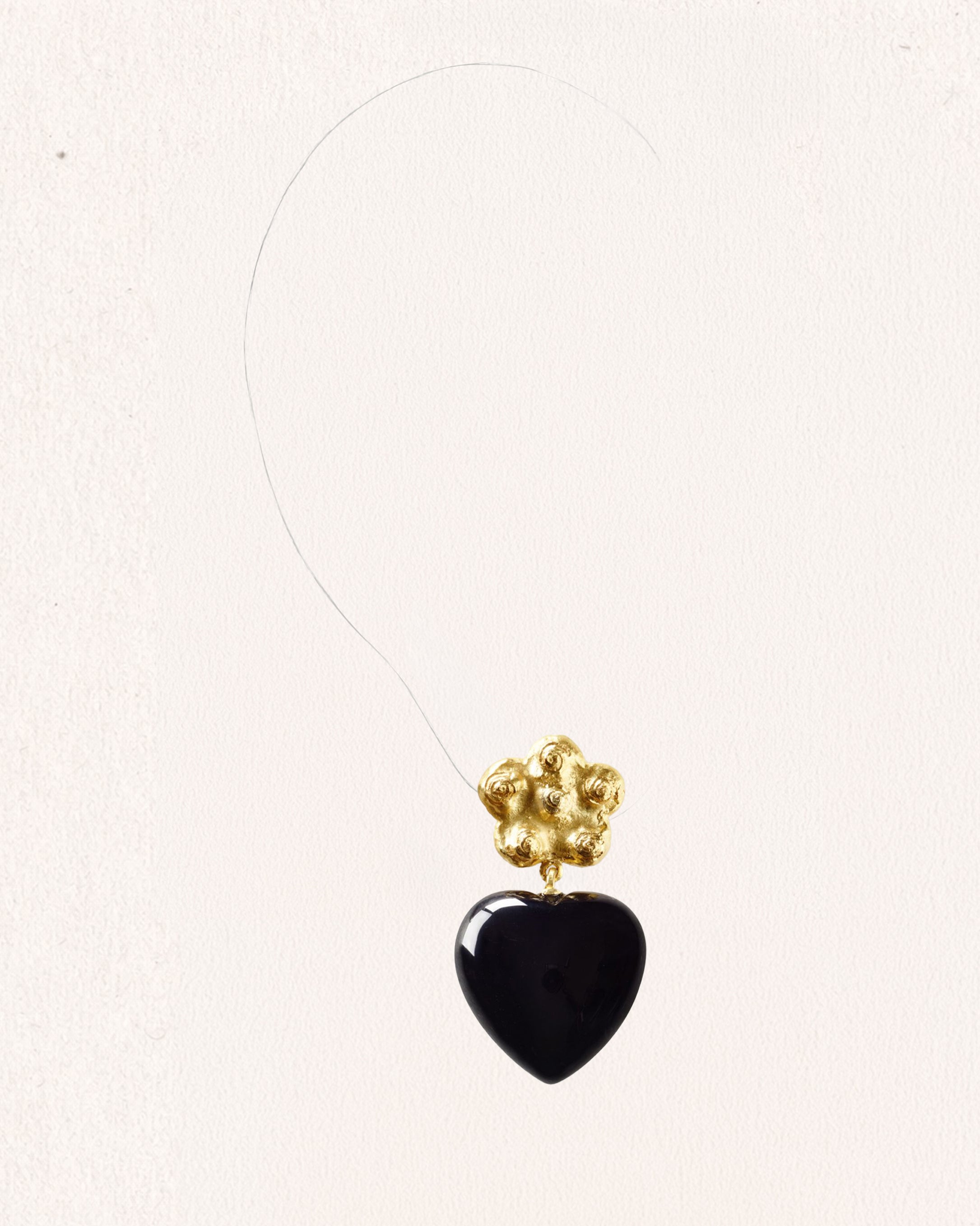 Black Orchid Dita Onyx and Gold Earrings [Pair]