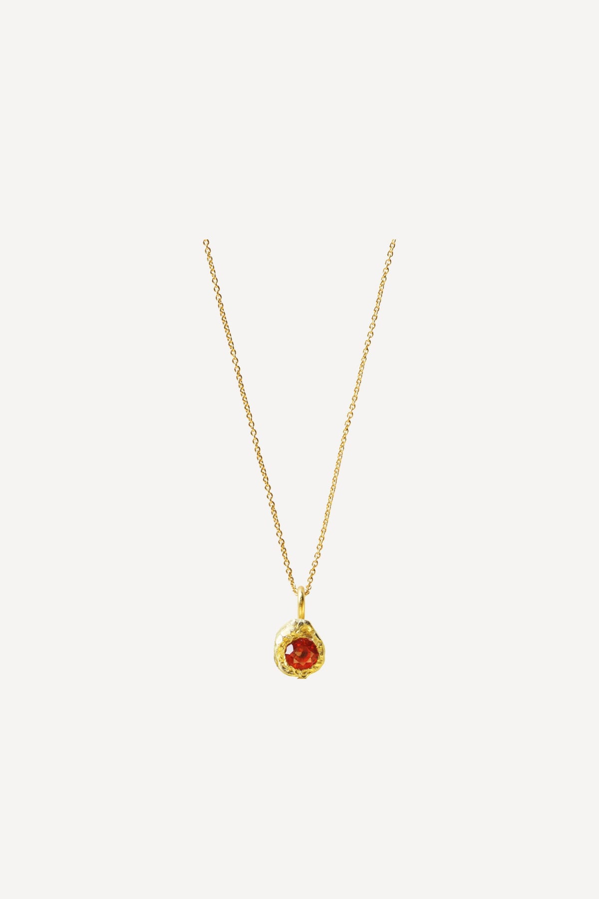Black Orchid Dolce Vita Chéri 0.05 Red Sapphire Gold Necklace - Front View | Elhanati