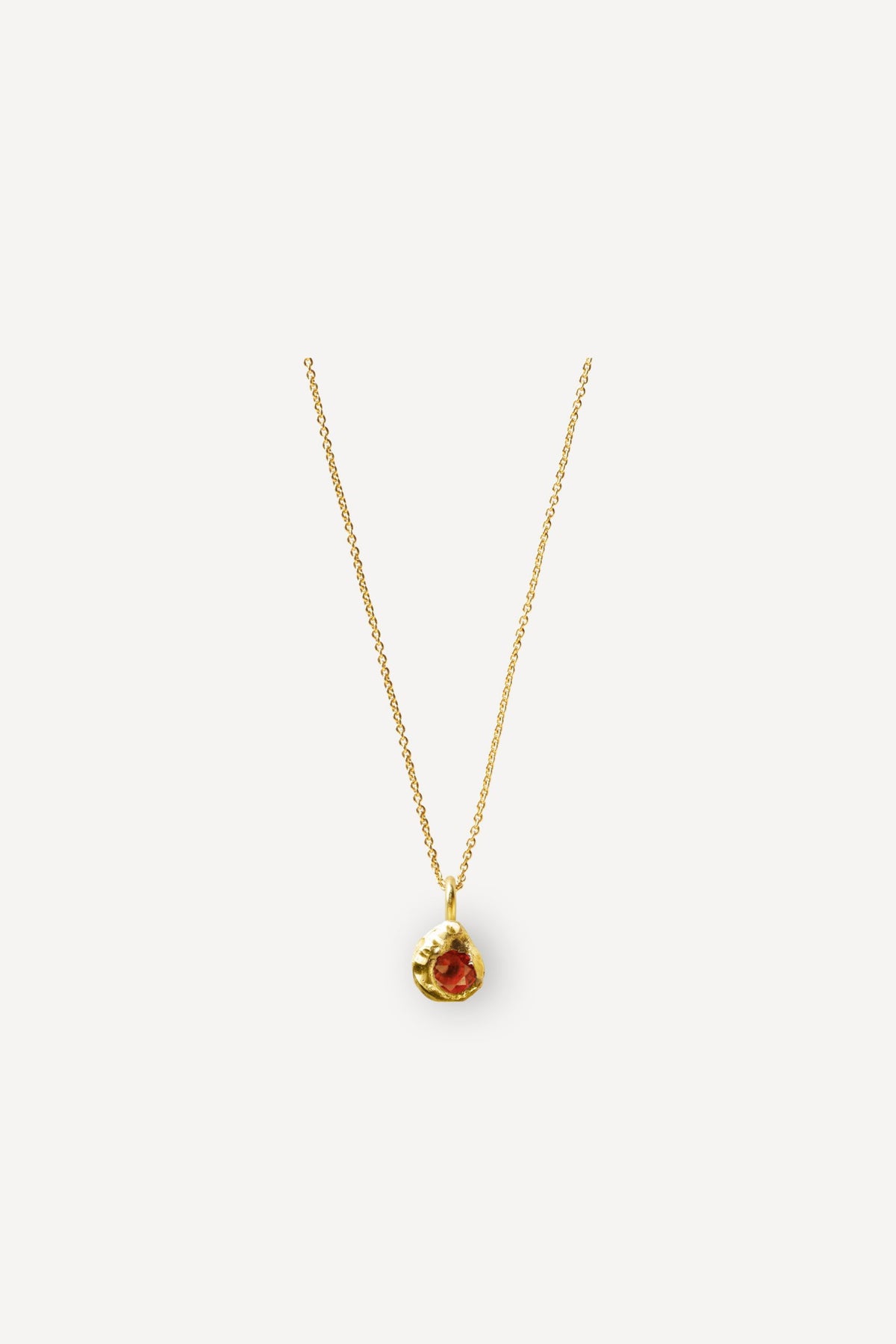 Black Orchid Dolce Vita Chéri 0.10 Red Sapphire Gold Necklace - Front View | Elhanati