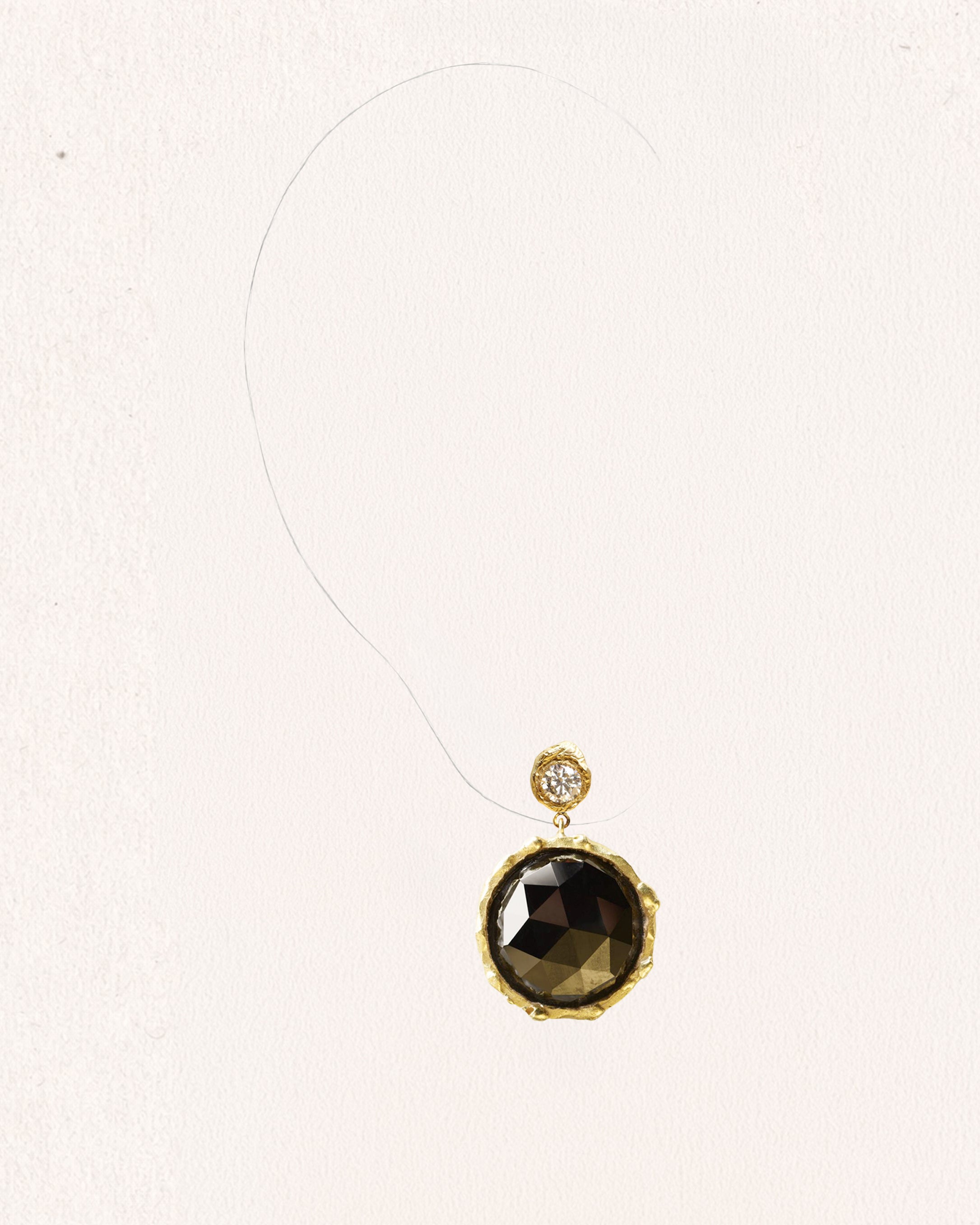 Black Orchid Dolce Vita Diamond and Black Onyx Gold Earrings [Pair]