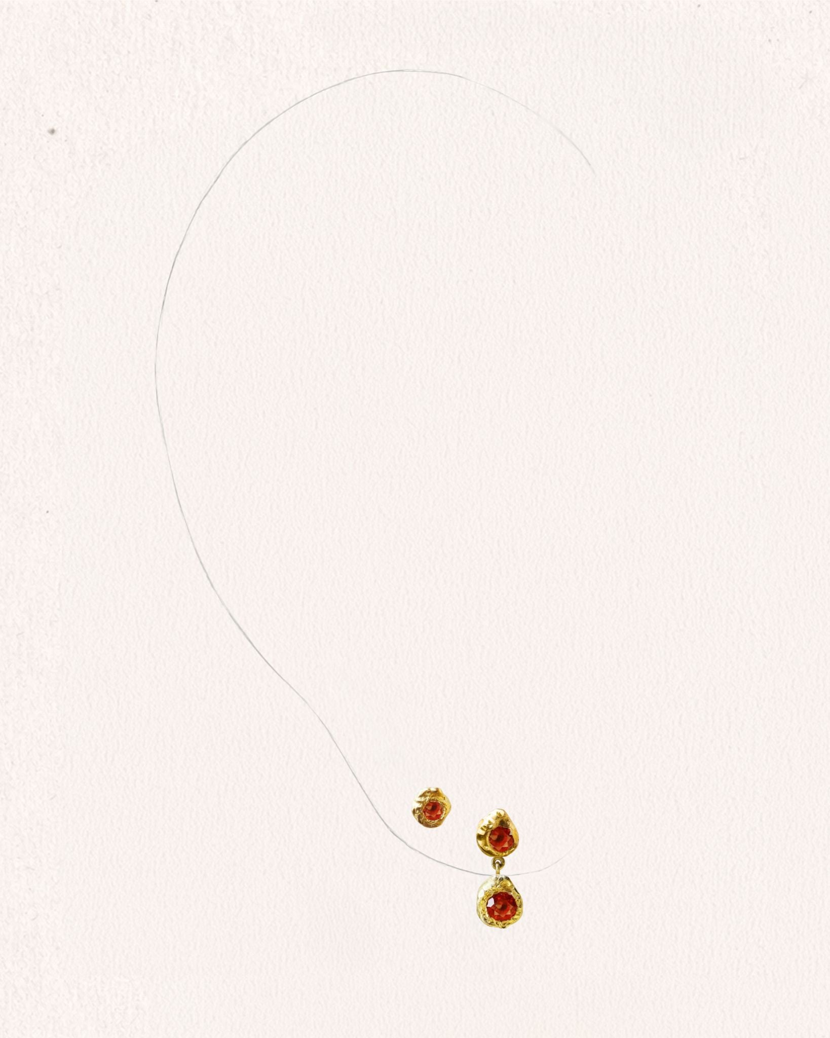 Black Orchid Chéri 0.05 Red Sapphire Gold Earstud [Single]