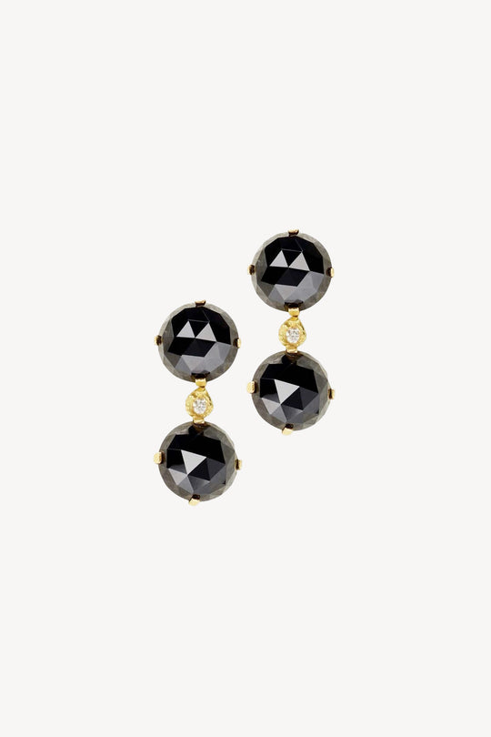 Black Orchid Evita Big 0.10 ct Diamond Gold Earrings [Pair]