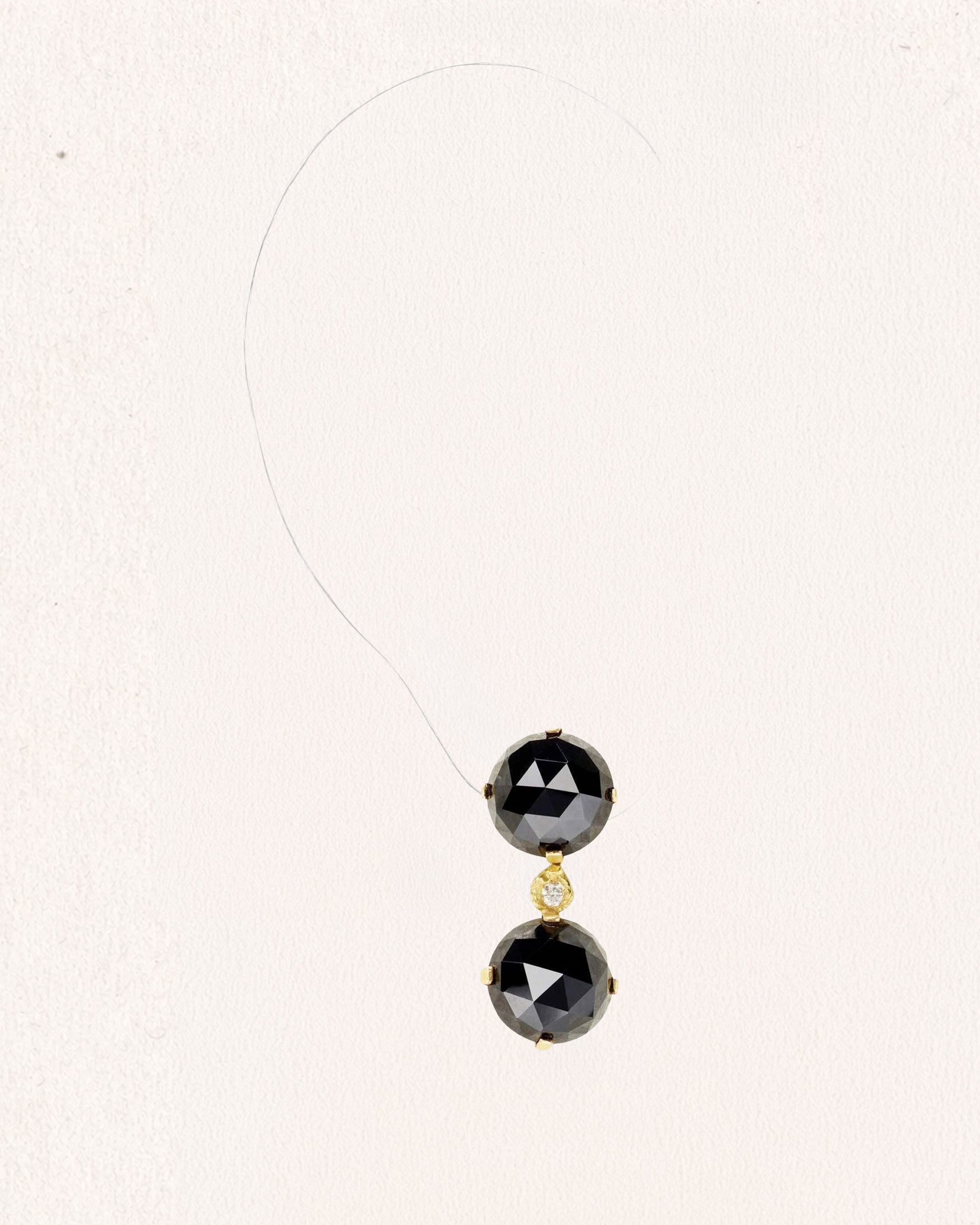 Black Orchid Evita Big 0.10 ct Diamond Gold Earrings [Pair]
