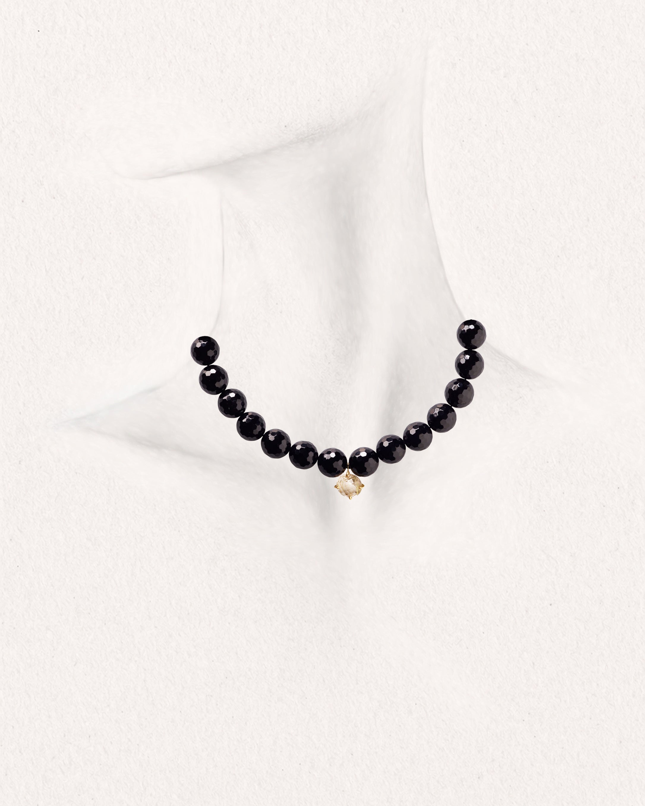 Black Orchid LouLou Quartz Gold Necklace