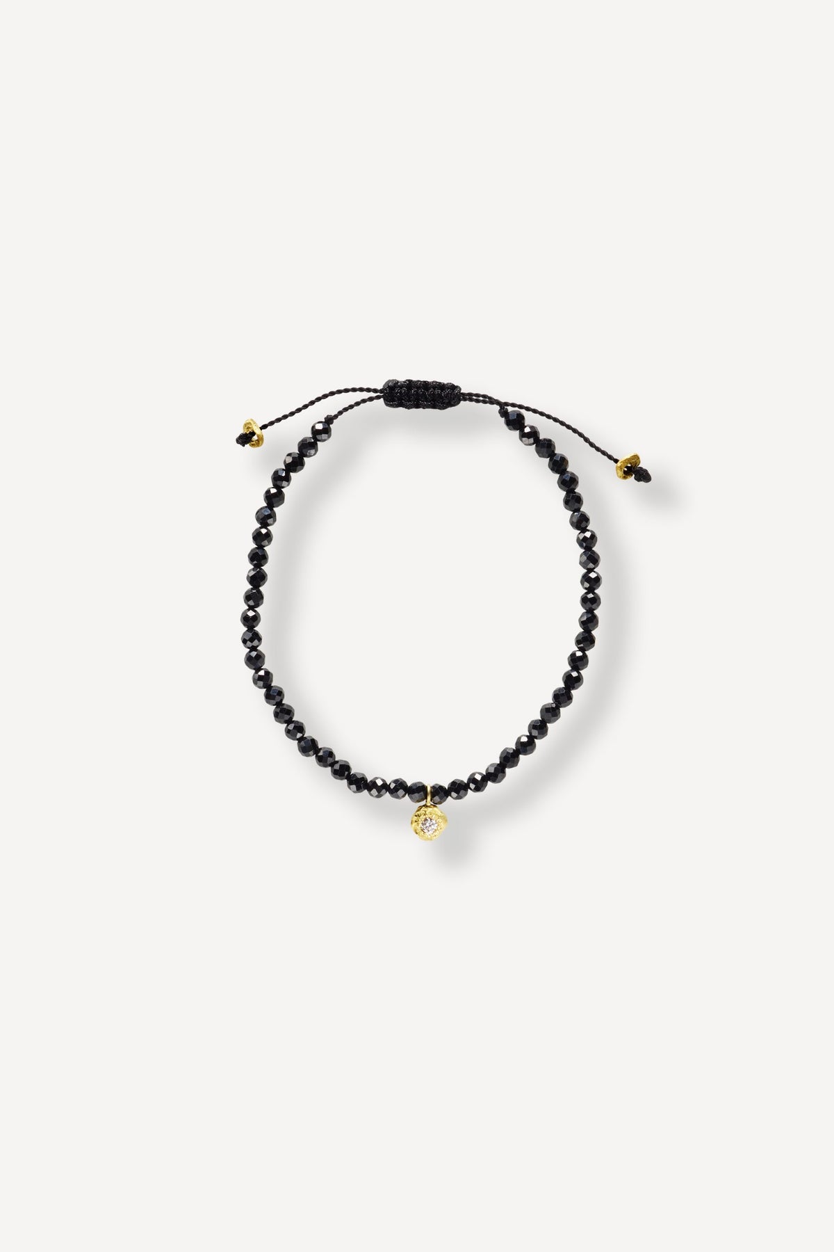 Black Orchid Pilar Spinel 0.05 ct Diamond Gold Bracelet - Front View | Elhanati 