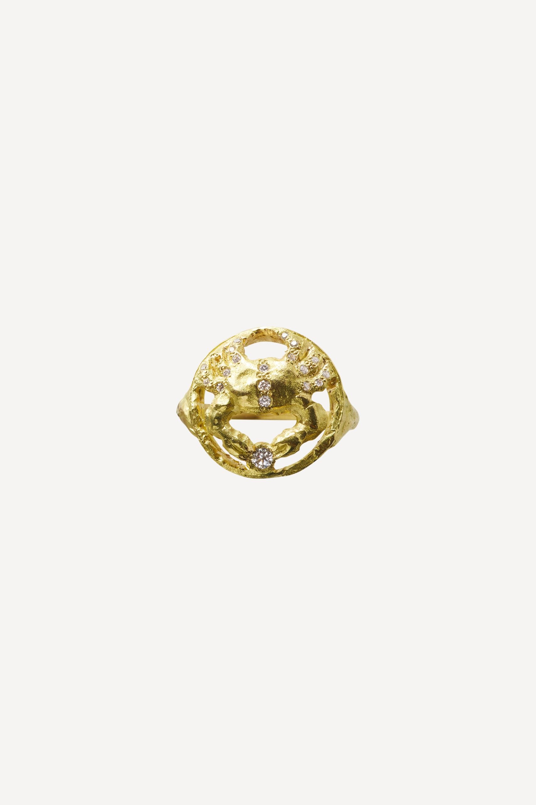 Star Sign Poetry Cancer Lux Diamond Gold Ring