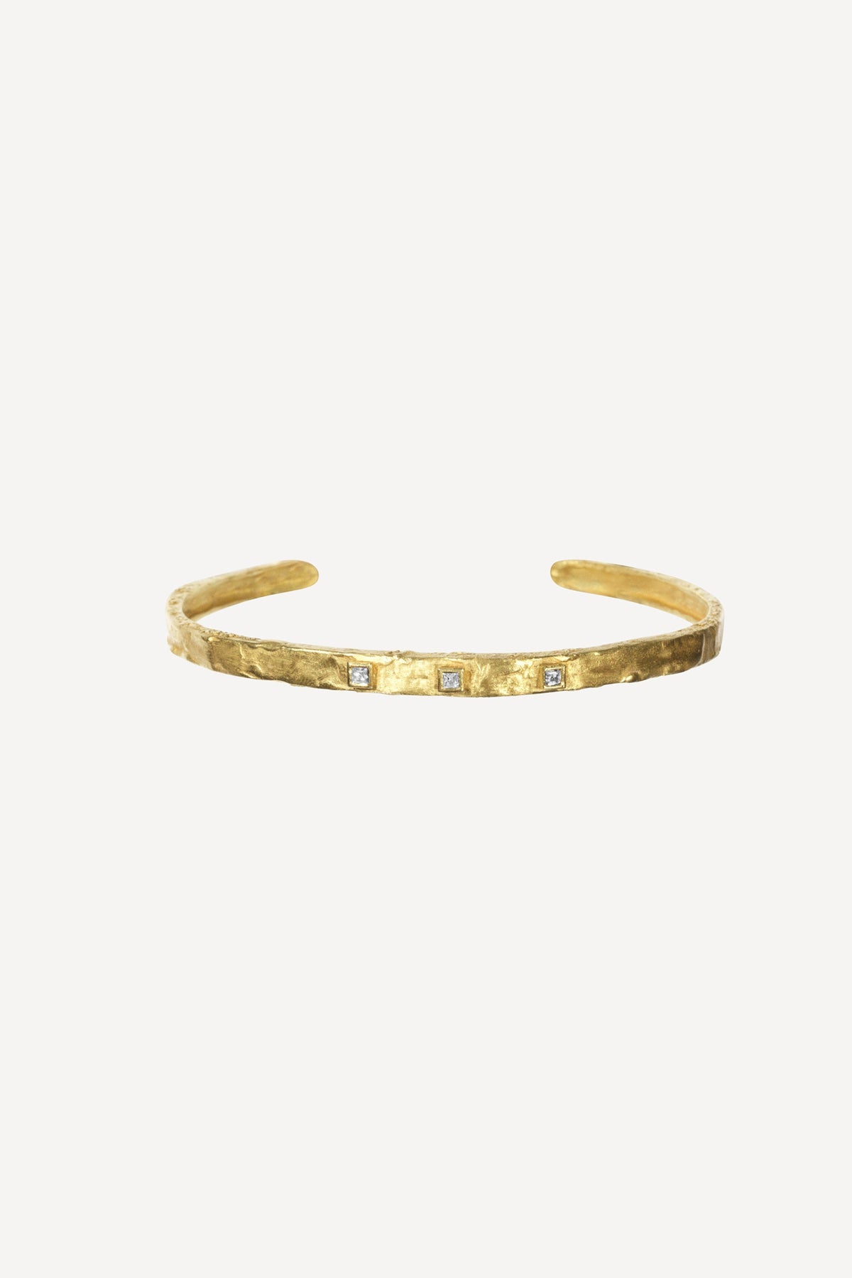 Deco Diamond 0.15 ct Gold Bangle - Front View | Elhanati 