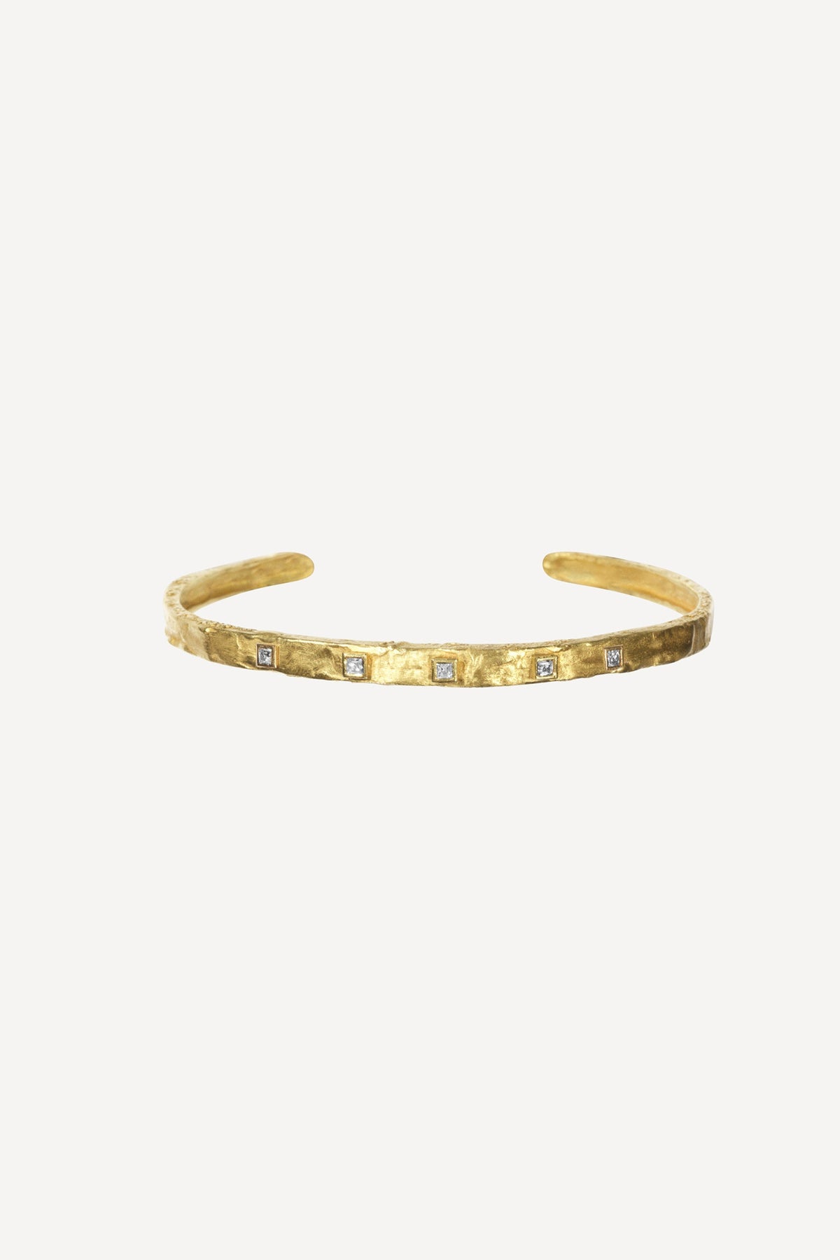 Deco Diamond 0.25 ct Gold Bangle - Front View | Elhanati 