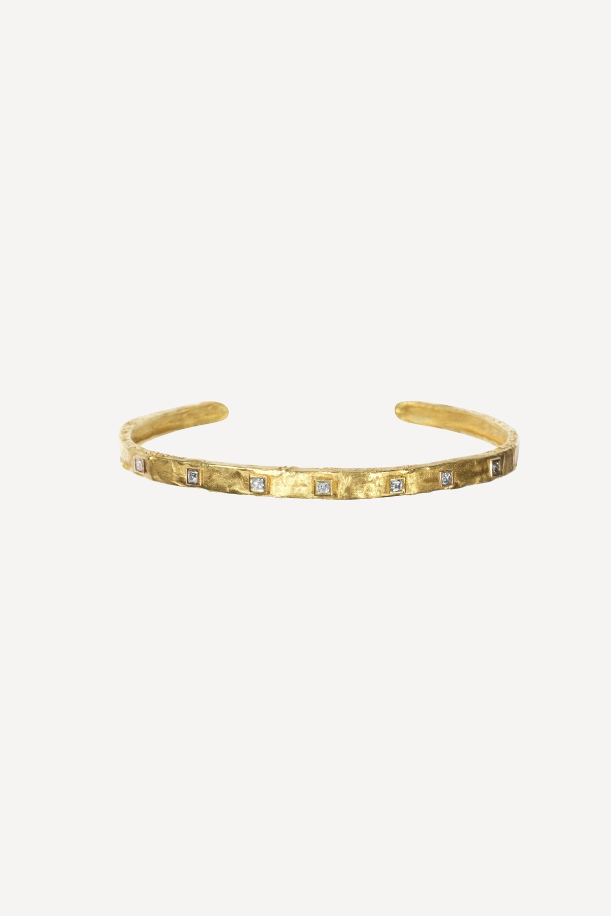 Deco Diamond 0.35 ct Gold Bangle - Front View | Elhanati 