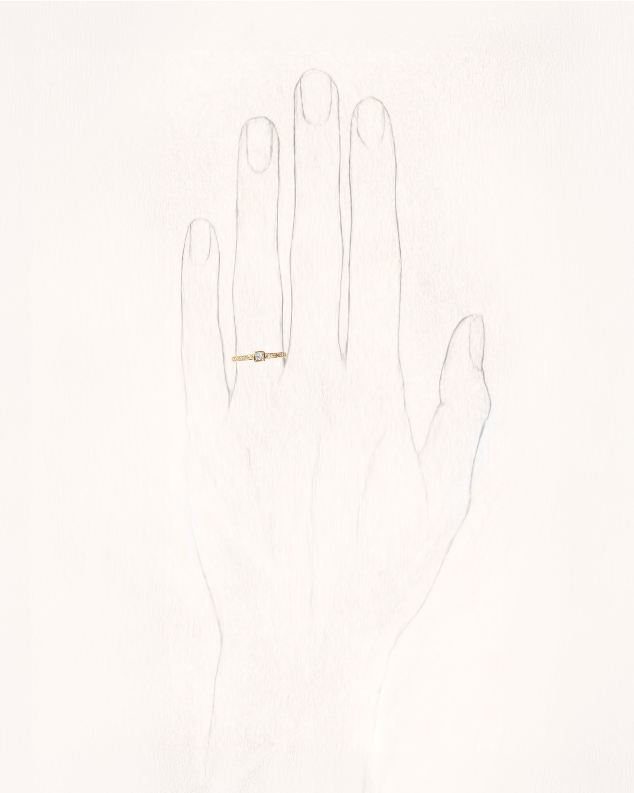 Deco Diamond Moon Lux 0.27 ct Gold Ring
