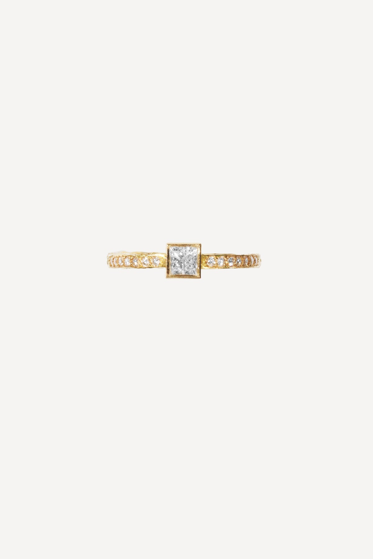 Deco Diamond Moon Lux 0.42 ct Gold Ring- Front View | Elhanati 