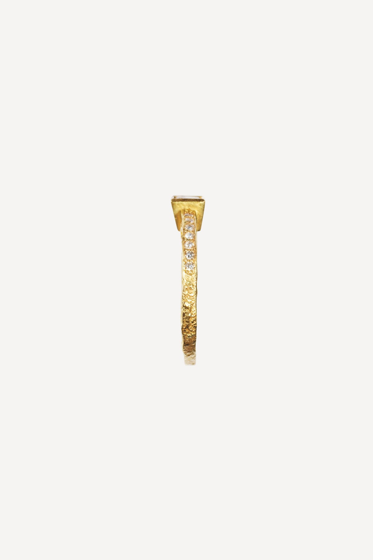 Deco Diamond Moon Lux 0.42 ct Gold Ring - Side View | Elhanati 