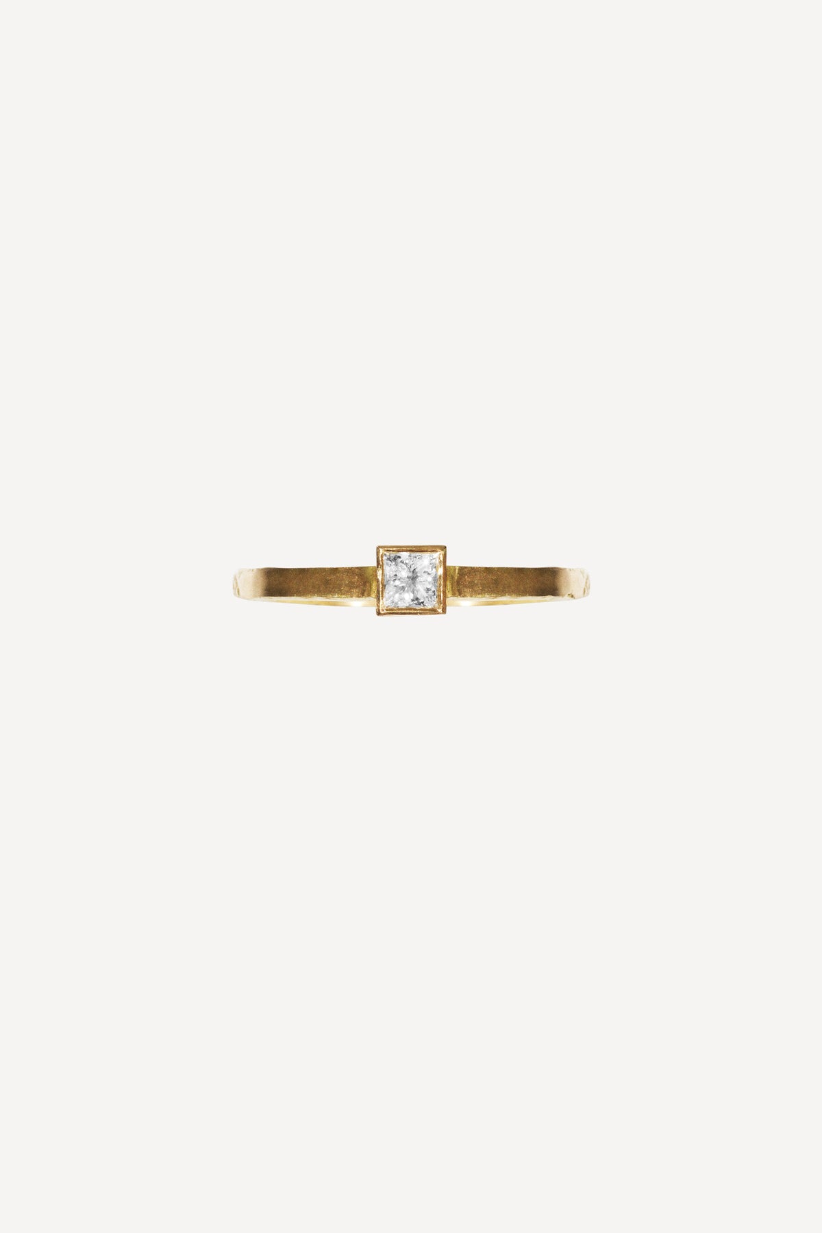 Deco Diamond Moon Nude 0.20 ct Gold Ring - Front View | Elhanati 