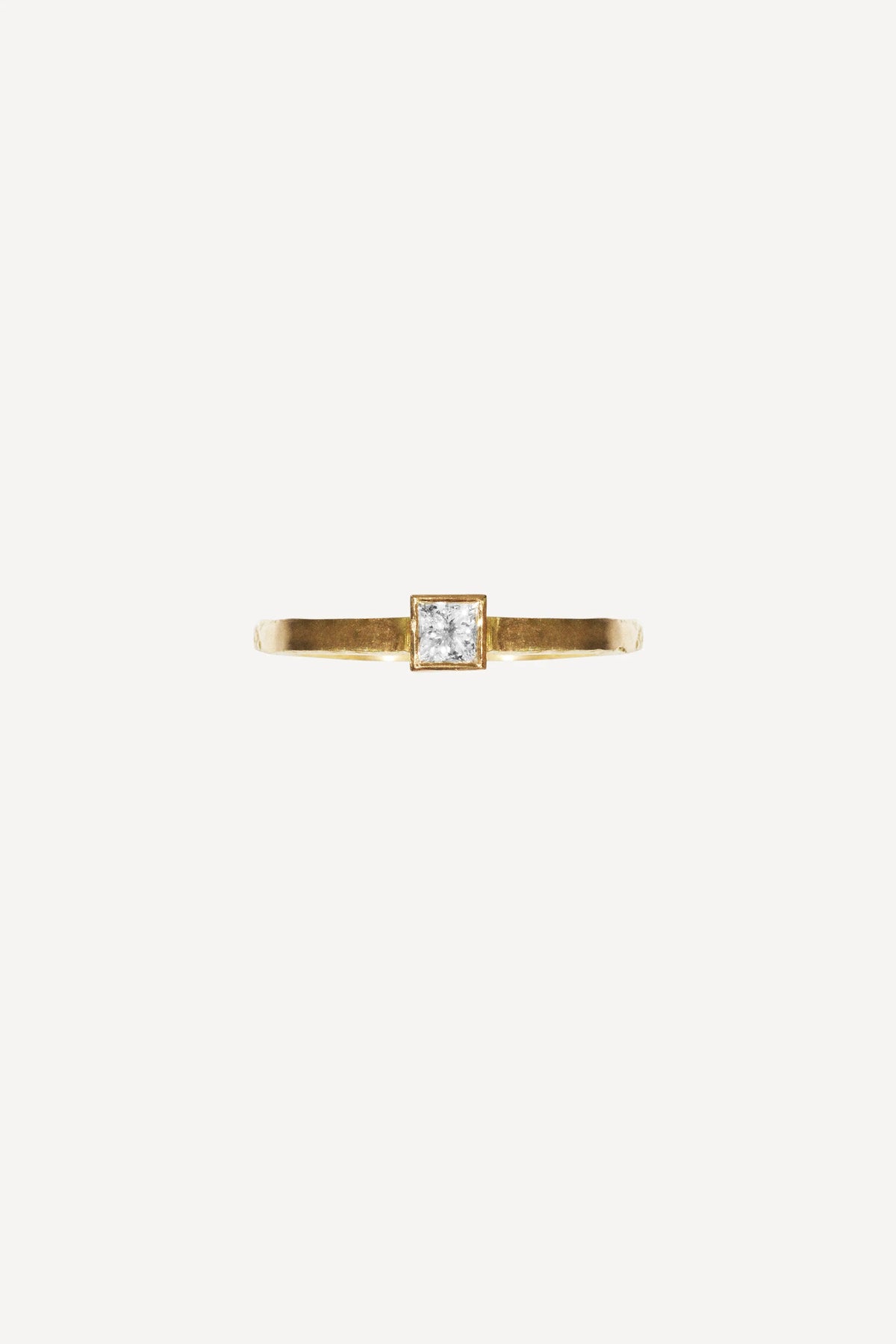 Deco Diamond Moon Nude 0.20 ct Gold Ring - Front View | Elhanati 