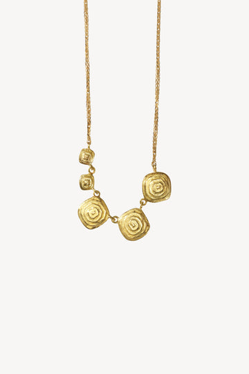 Deco Diamond Pyramid Gold Necklace