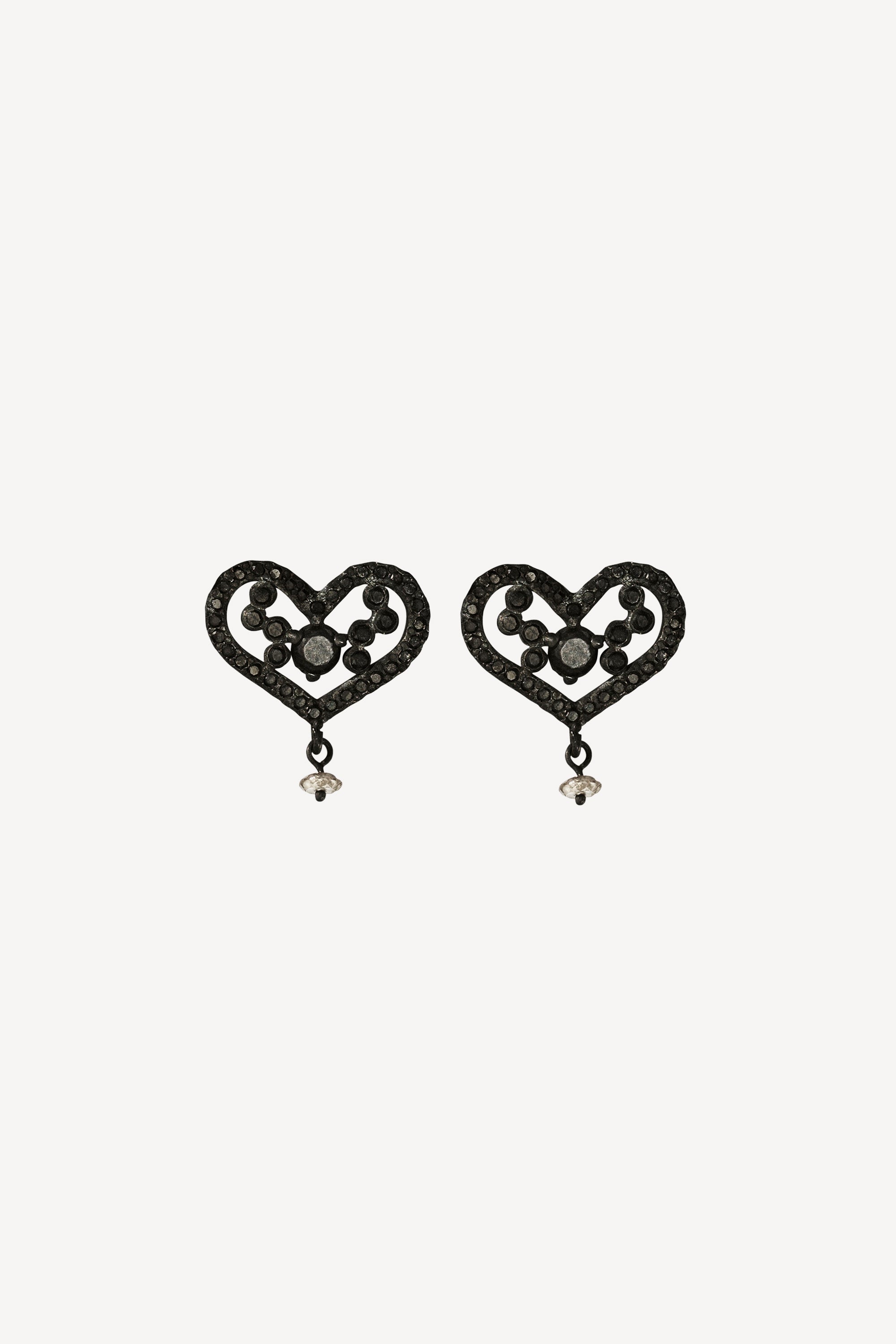 Diamond Noir White Gold Earrings [Pair]