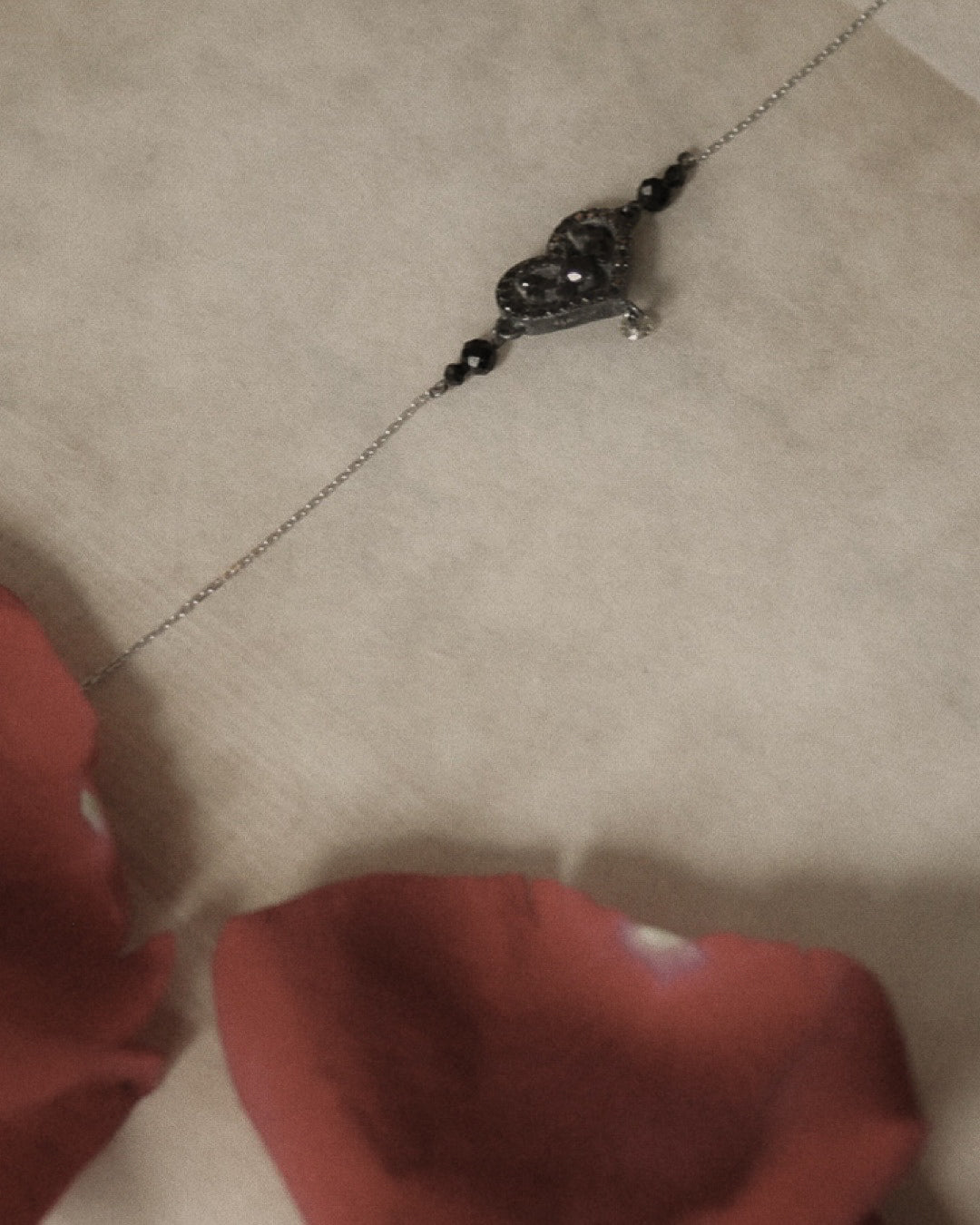 Diamond Noir White Gold Necklace - Front View | Elhanati 