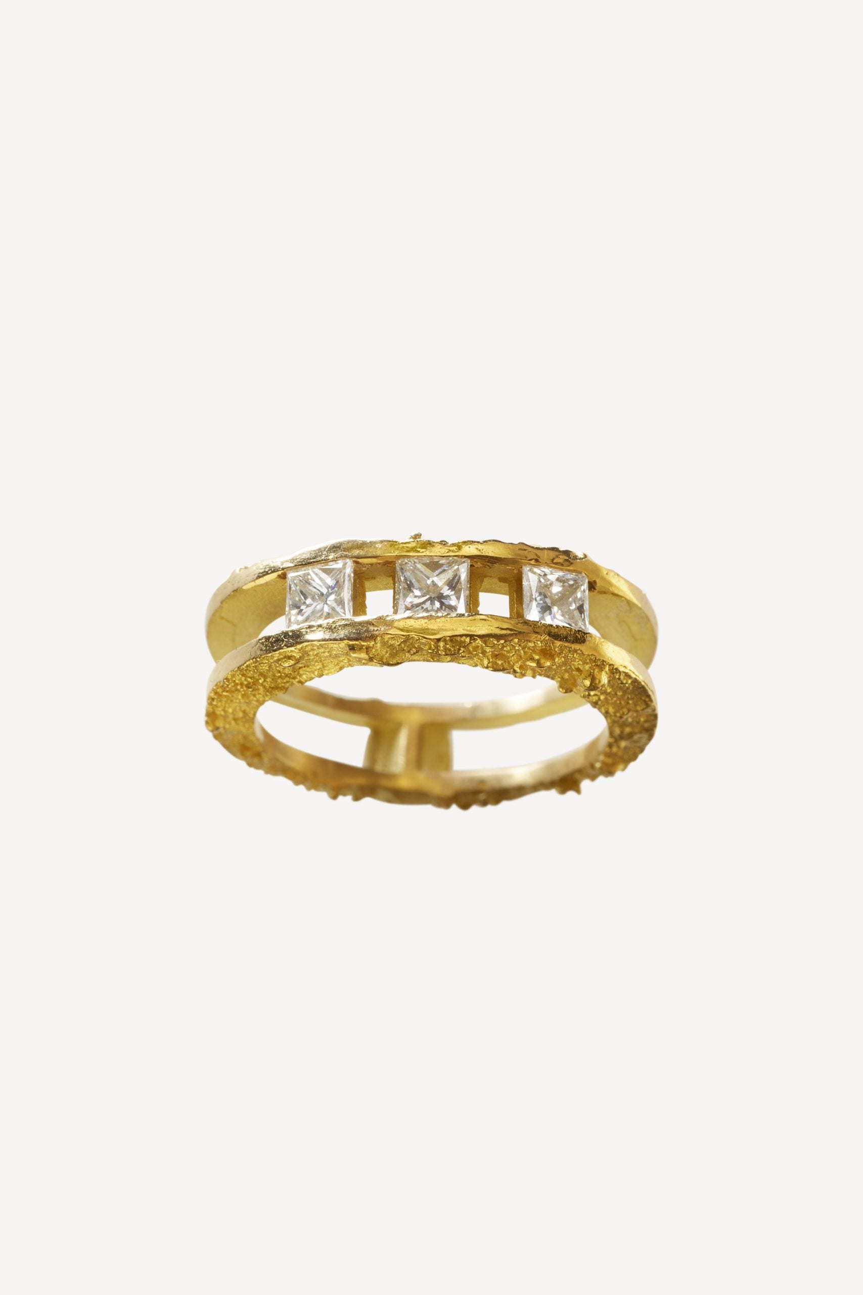 Monochrome Deco 0.54 ct Diamond Gold Ring