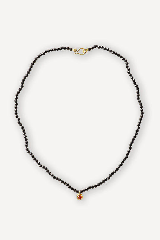 Black Orchid Dolce Vita Lucinda One 0.35 Red Sapphire Gold Necklace