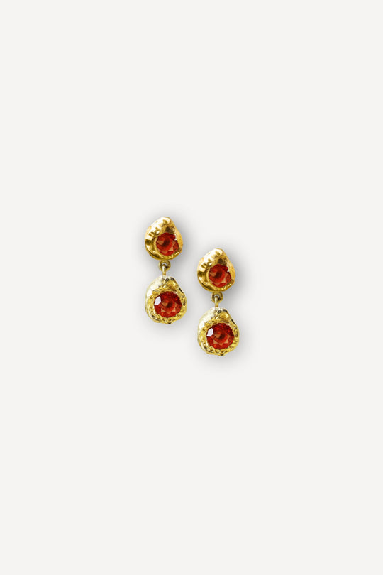 Black Orchid Dolce Vita Mon Chéri 0.30 Red Sapphire Gold Earrings [Pair]