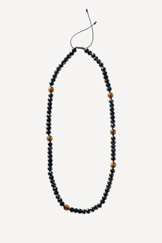 Man Boho Big Brown Coral Gold Necklace