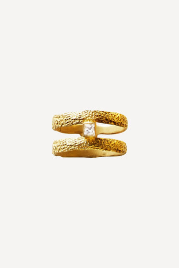 Roxy Graphic 0.10 ct Diamond Gold Ring