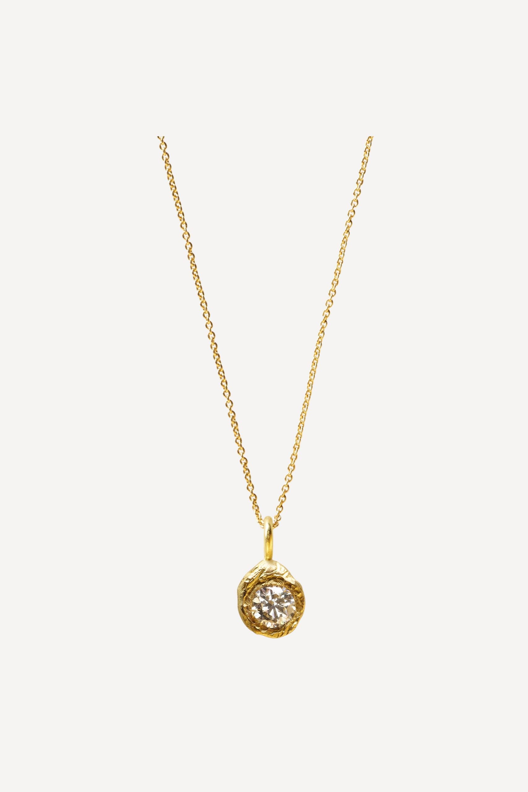Solitaire Iman 0.50 ct Diamond Gold Necklace