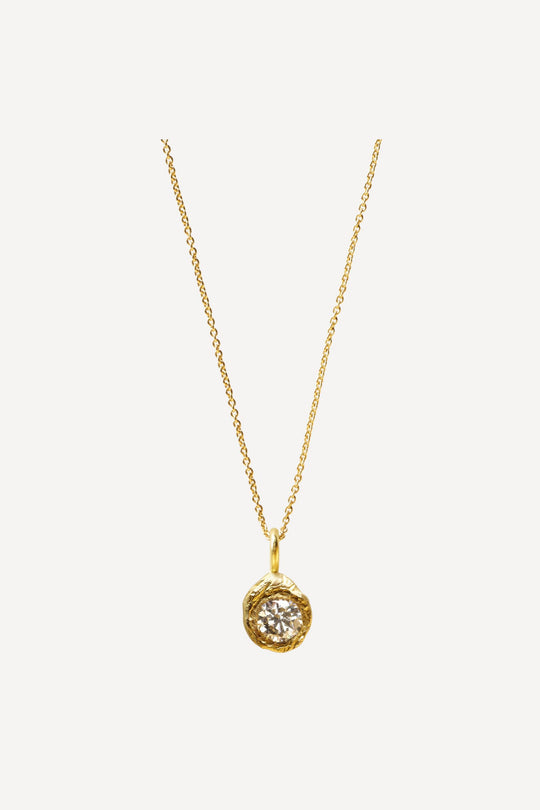 Solitaire Iman 0.50 ct Diamond Gold Necklace