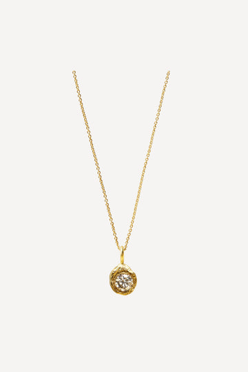 Solitaire Iman 0.35 ct Diamond Gold Necklace