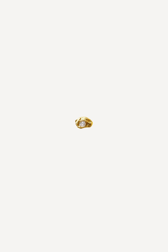 Solitaire Iman 0.02 ct Diamond Gold Earring [Single]
