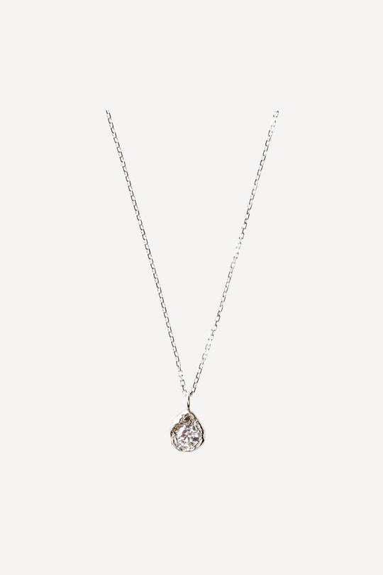 Solitaire Iman 0.20 ct Diamond White Gold Necklace