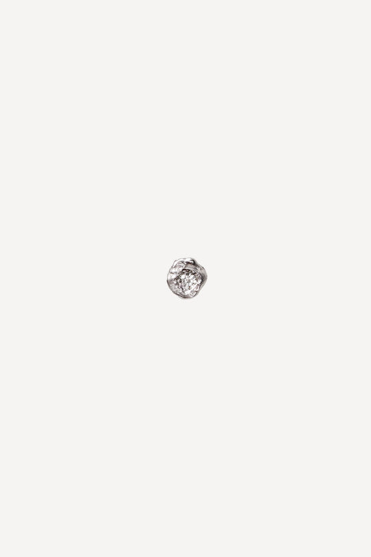 Solitaire Iman 0.05 ct Diamond White Gold Earring [Single]