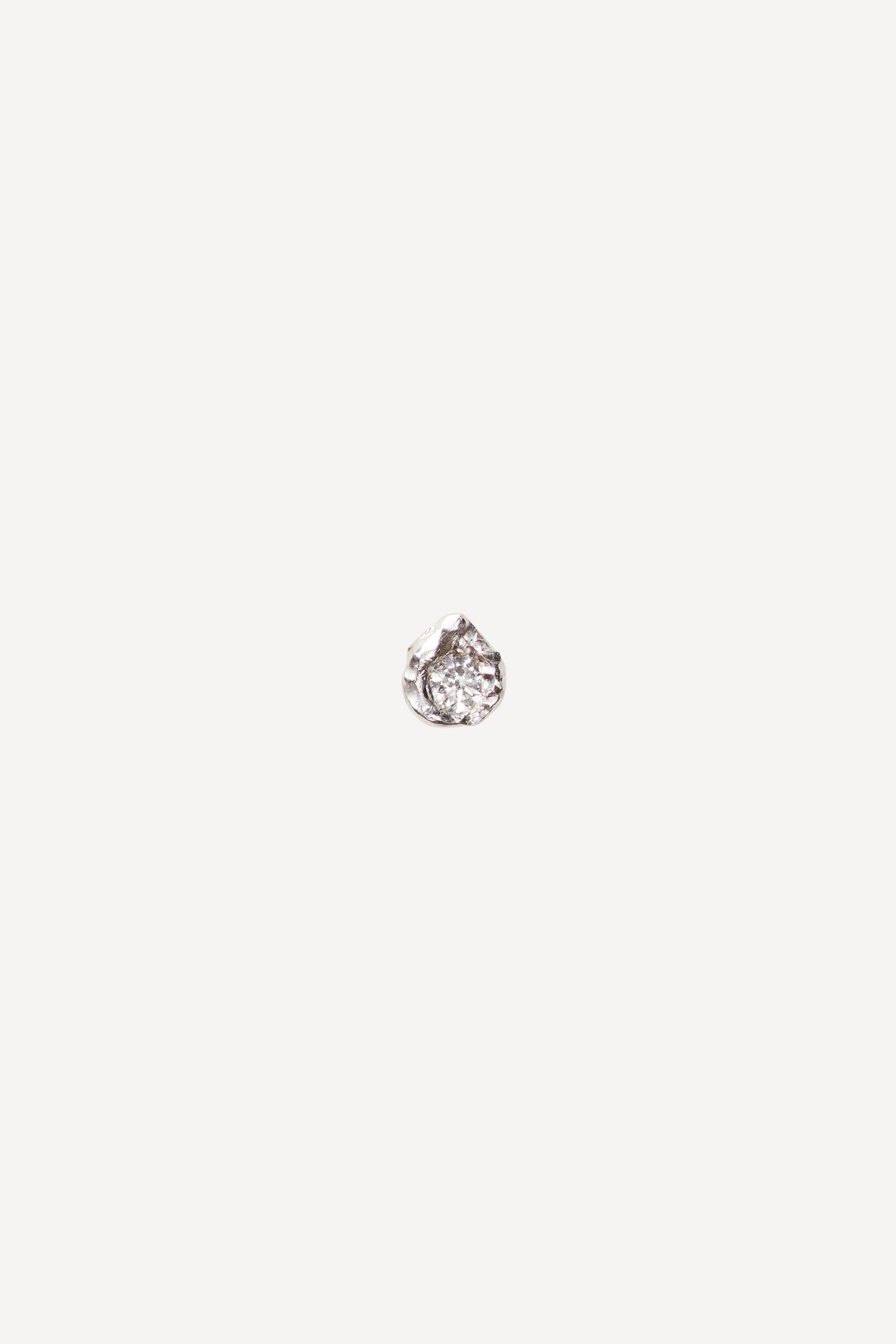 Solitaire Iman 0.10 ct Diamond White Gold Earring [Single]