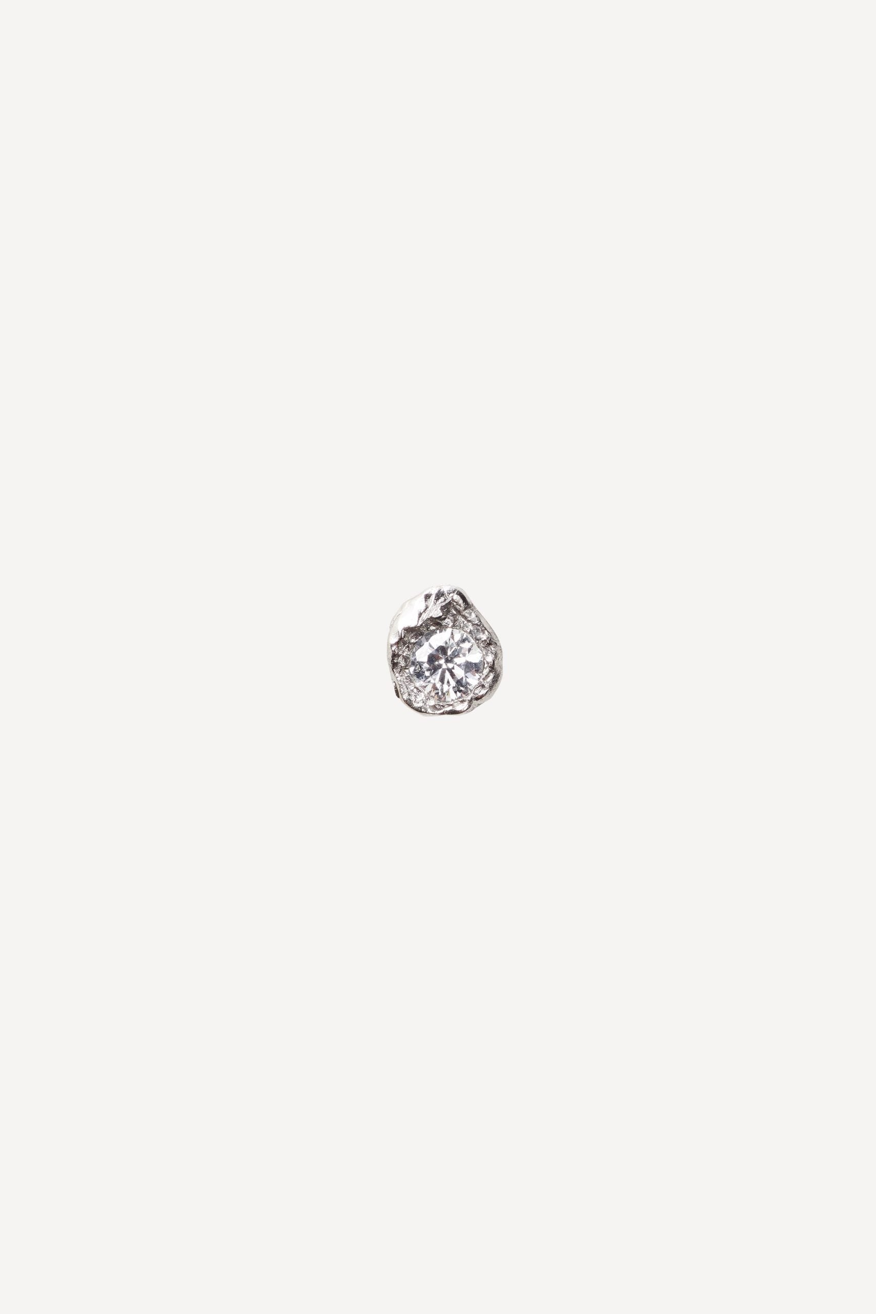 Solitaire Iman 0.20 ct Diamond White Gold Earring [Single]