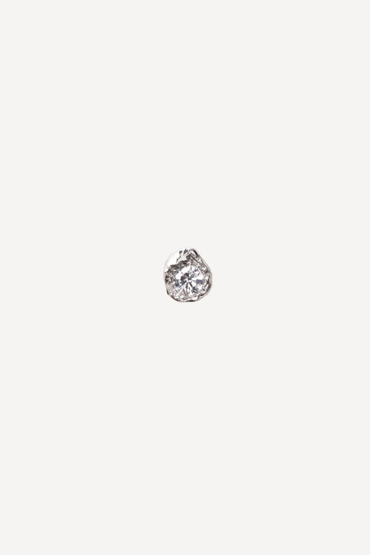 Solitaire Iman 0.20 ct Diamond White Gold Earring [Single]